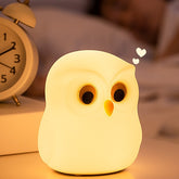 Veilleuse LED en silicone souple en forme de petit hibou – Cadeau idéal pour les enfants et les filles